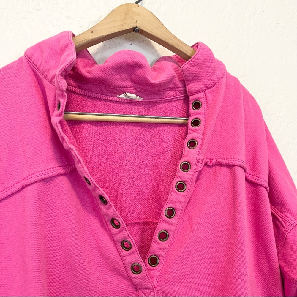 Pilcro Anthropologie Henley Top Pink Large L - Picture 6 of 10